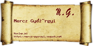 Mercz Györgyi névjegykártya